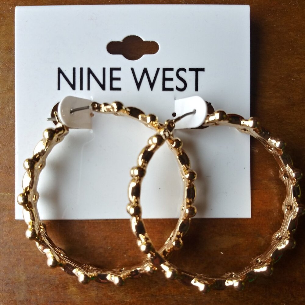Nine West Medium Gold Hoop Earrings